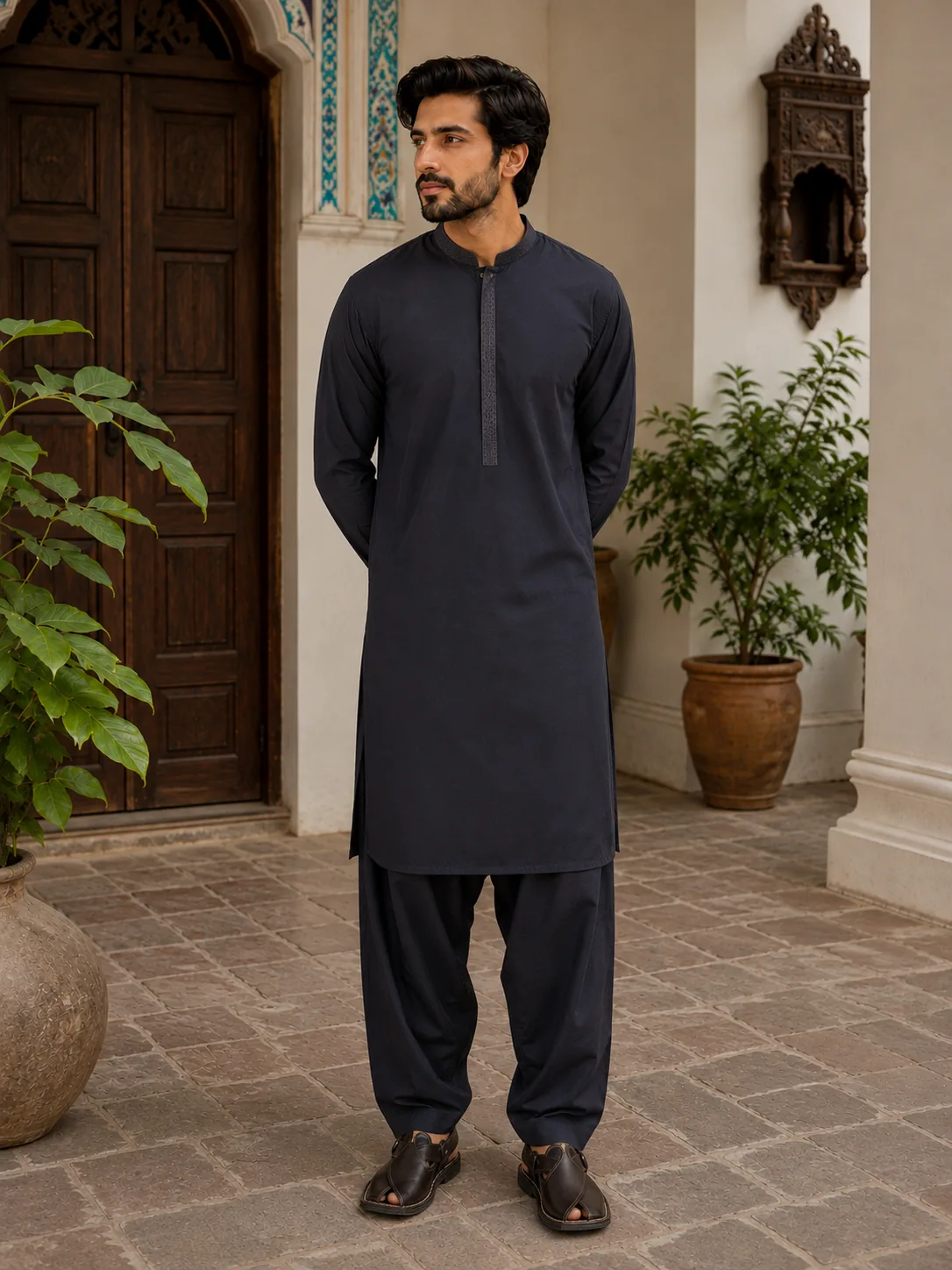 Signature Navy Shalwar Kameez